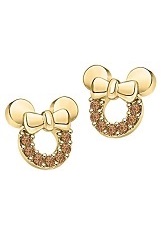 nice silver gold Minnie Mouse smoky quartz baby earrings